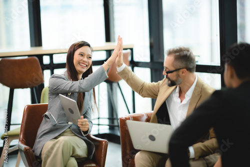 business manager team are meeting to discussion talk together in modern office