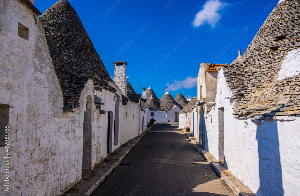 Famous Trulli houses in the city of Alberobello in Italy - travel photography