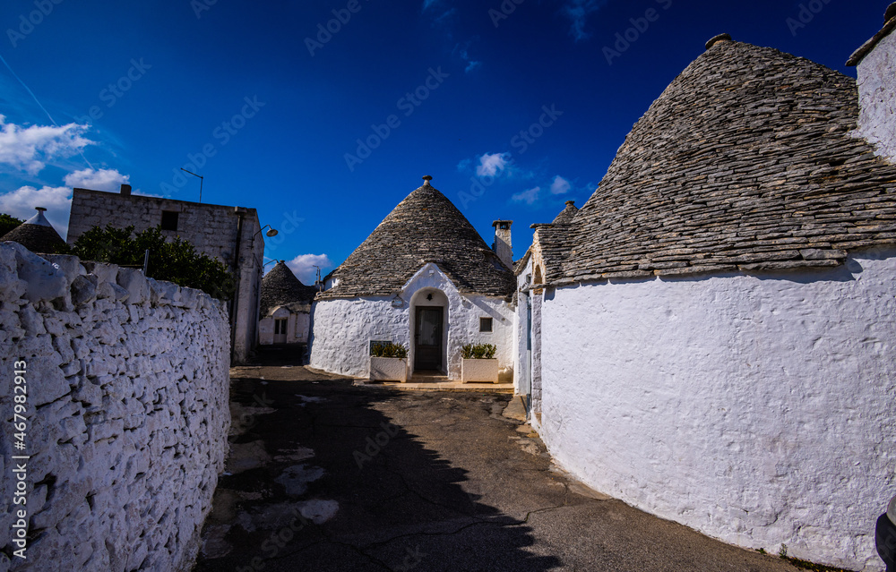 Famous Trulli houses in the city of Alberobello in Italy - travel photography