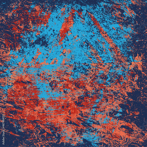 Grunge texture of blue color, covered with scratches