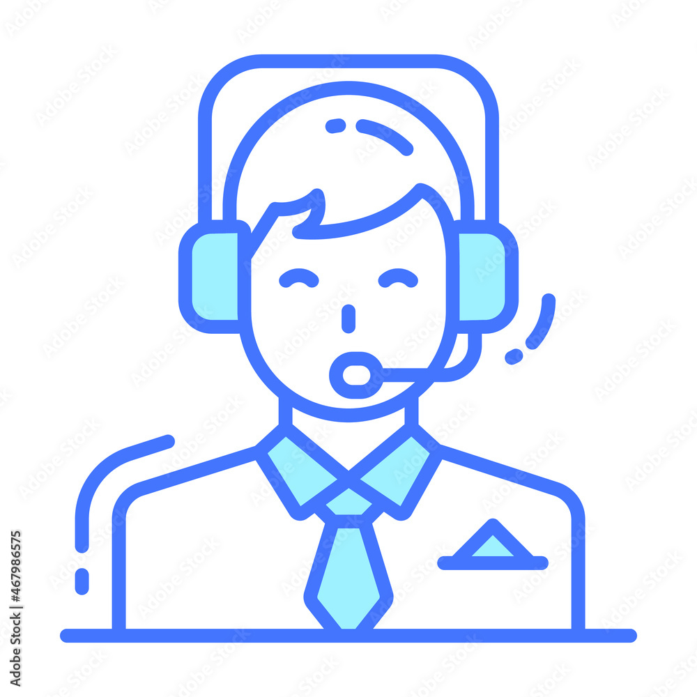 support icon, single avatar vector illustration