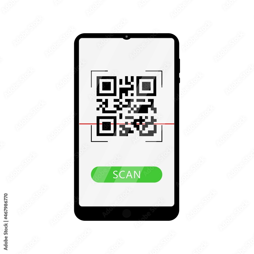 Sample qr code for scan with smart phone. Vector illustration. Sample qr code for scan with smart phone. Vector illustration.