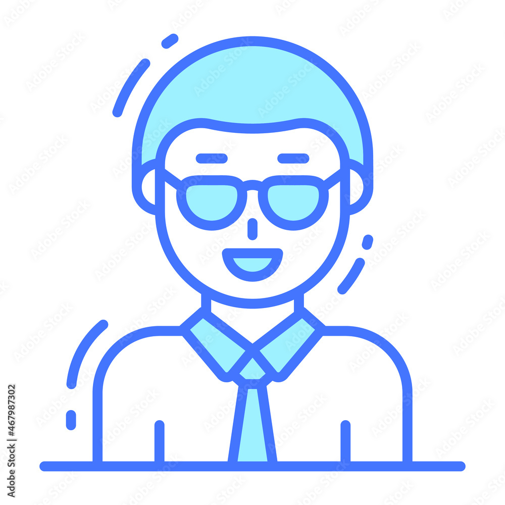 gentleman icon, single avatar vector illustration