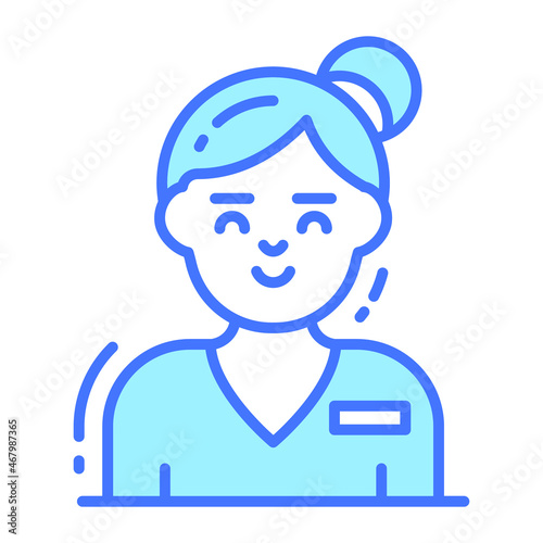clinician icon, single avatar vector illustration