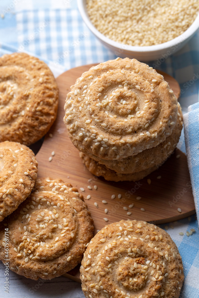 Cookies made with cookie molds named kombe. Traditional local foods of Antakya.