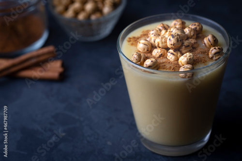 Boza or Bosa, traditional Turkish drink with roasted chickpea