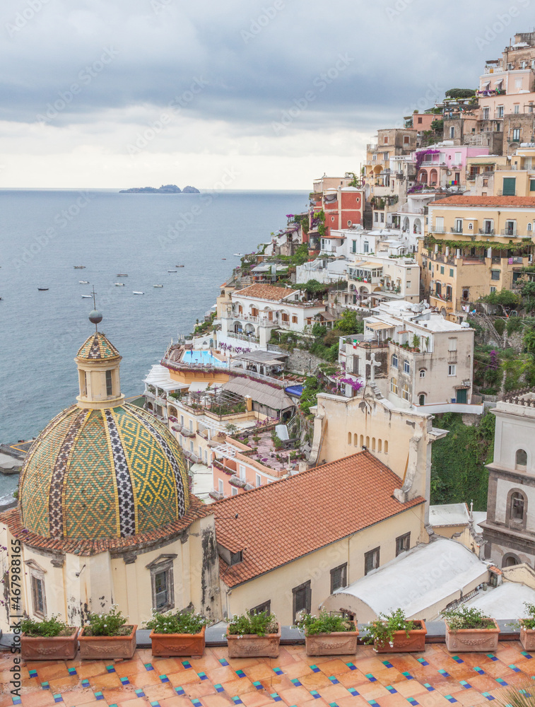 View of the city of Positano in Amalfi Coast