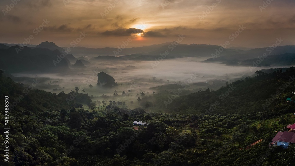 Beautiful mist in the morning at Phu Langka District, Phayao Province in Thailand. Beautiful mist in the morning at Phu Langka District, Phayao Province in Thailand.