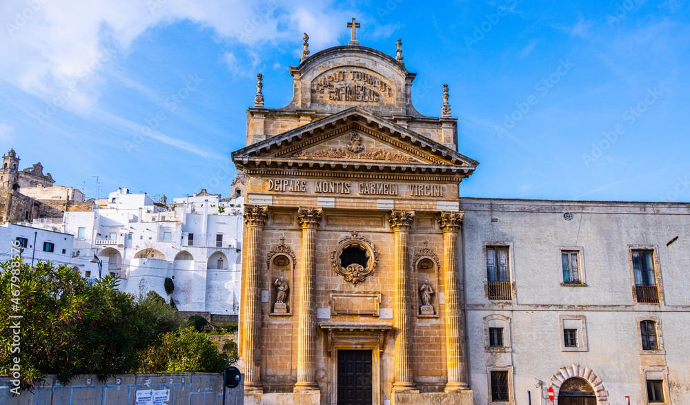Beautiful building in Ostuni - a popular city in South Italy - travel photography