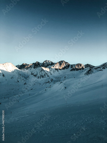 snow covered mountains