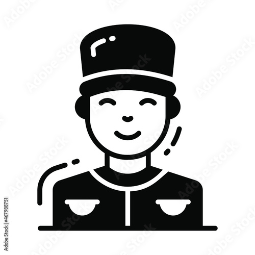 secretary icon, single avatar vector illustration