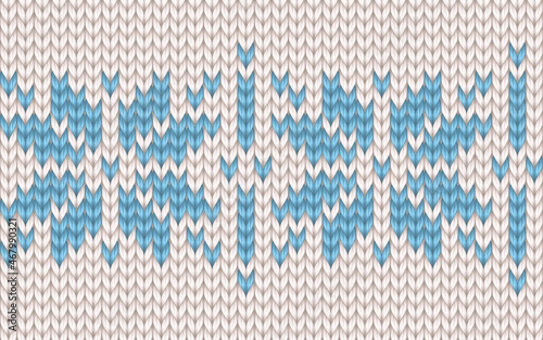 Scandinavian knitting texture vector seamless pattern white and baby blue