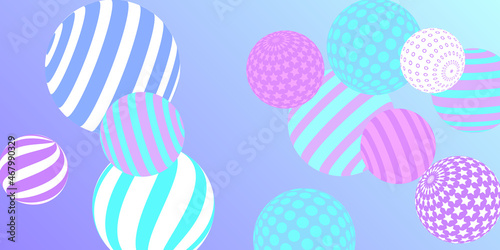 Retro 3d illustration abstract balls, great design for any purposes. Modern poster for cover design. Vector modern banner. Background wall design.
