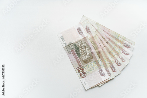 Russian paper hundred-ruble bills