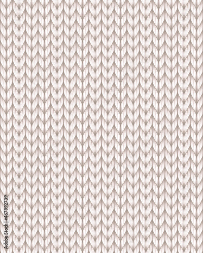 Knitting texture vector seamless pattern in ivory white color