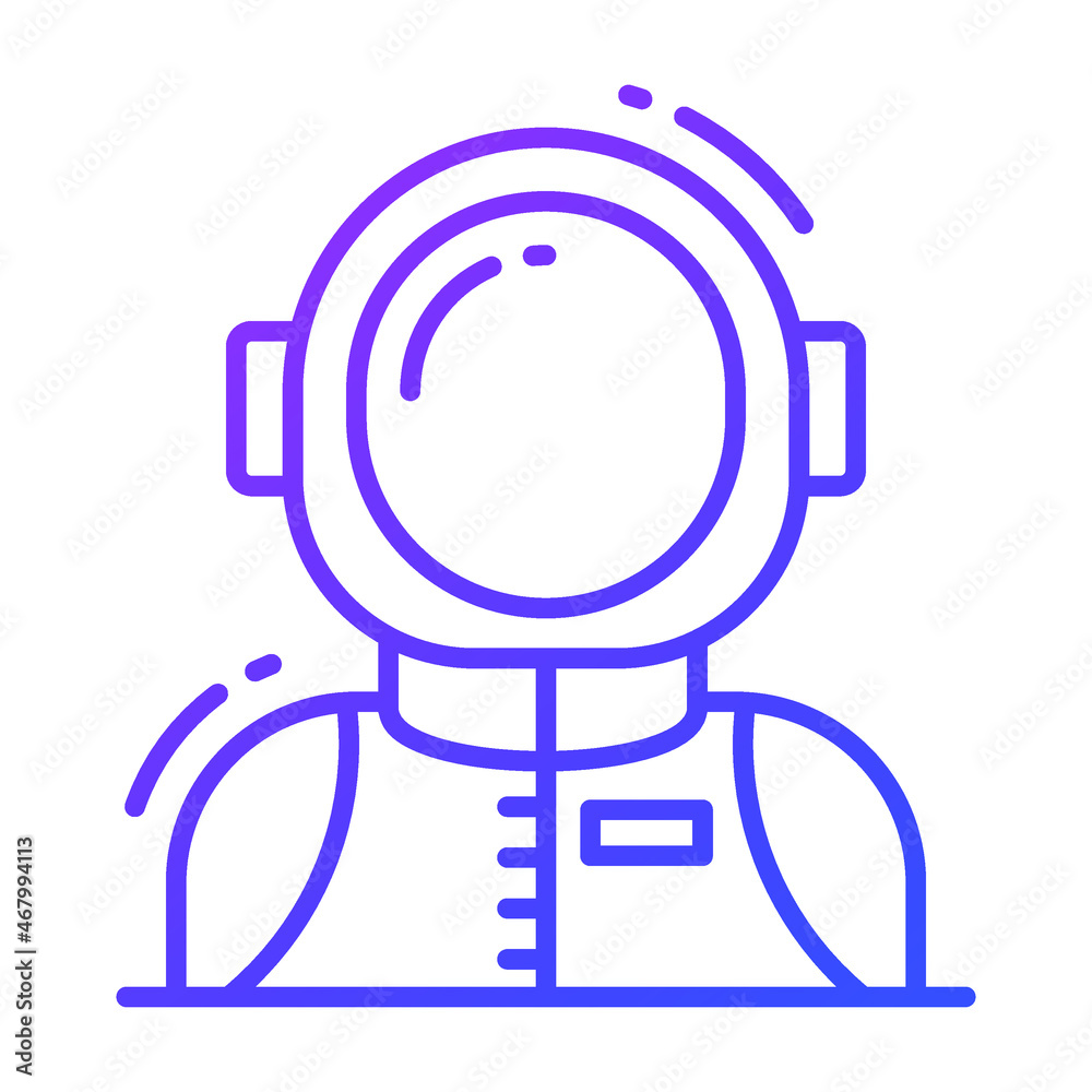 spaceman icon, single avatar vector illustration
