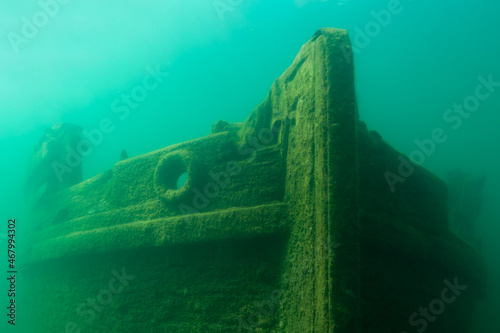 Canvas Print The bow of the Bermuda shipwreck found in Murray Bay near Grand Island Munising