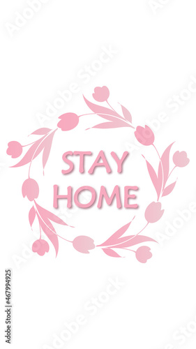 "Stay home" template for social media posts and stories