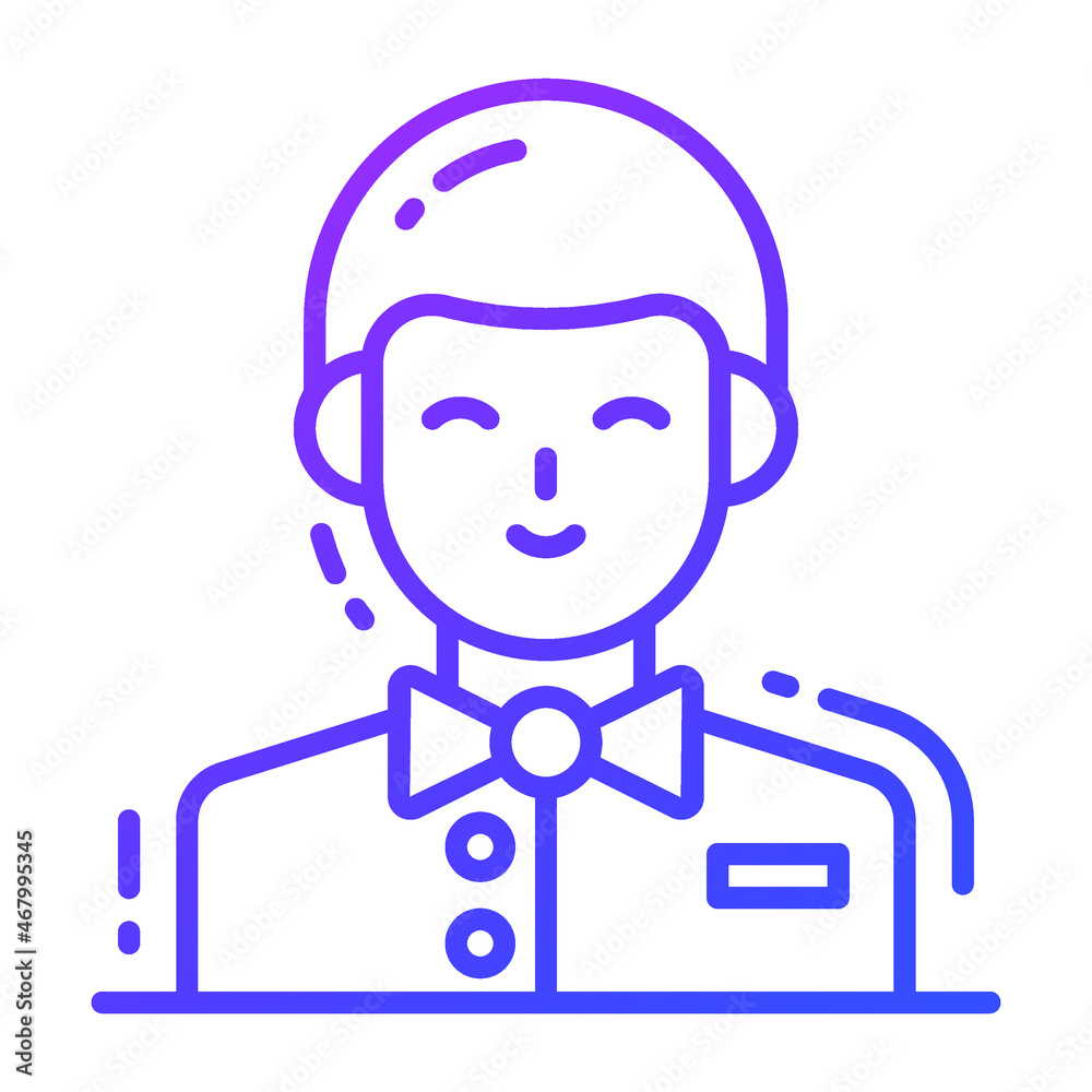 waiter icon, single avatar vector illustration waiter icon, single avatar vector illustration