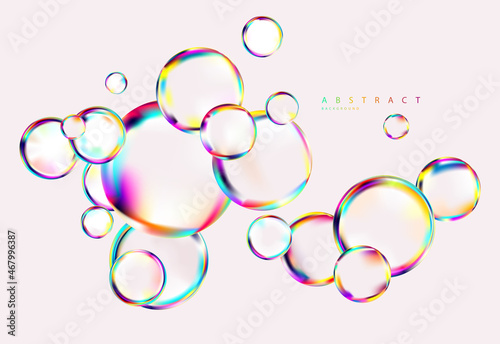 Colorful iridescent geometric shapes.