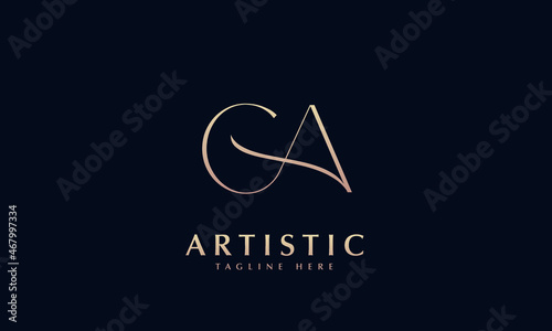 Alphabet CA or AC illustration monogram vector logo template