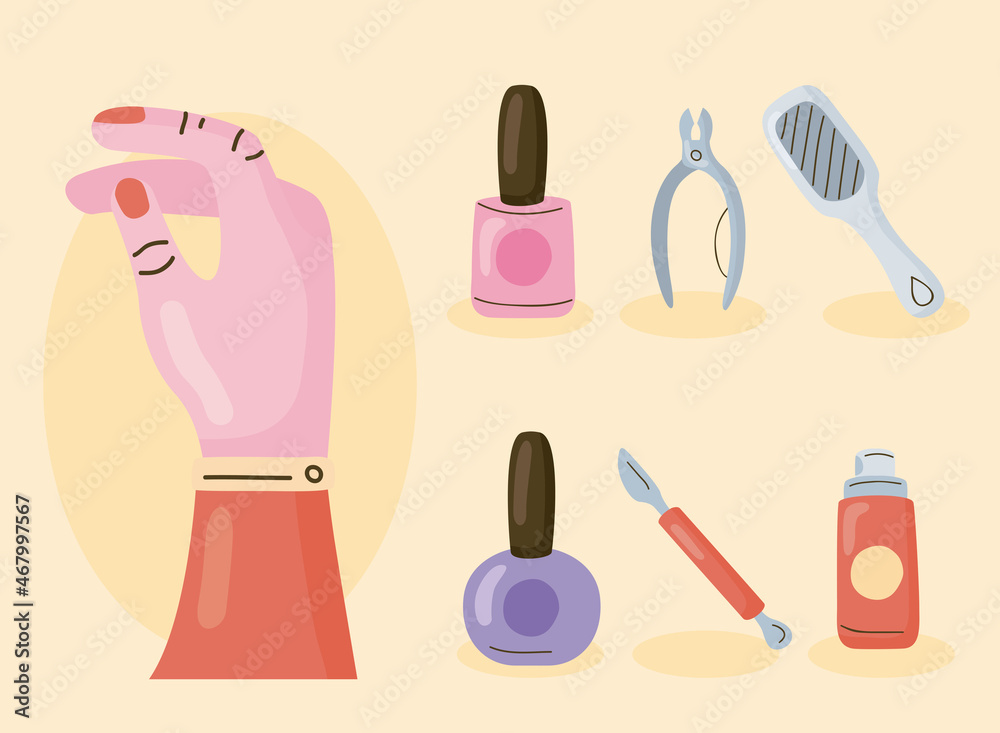 seven manicure items seven manicure items