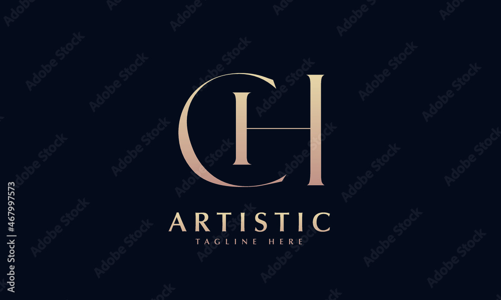 Alphabet CH or HC illustration monogram vector logo template