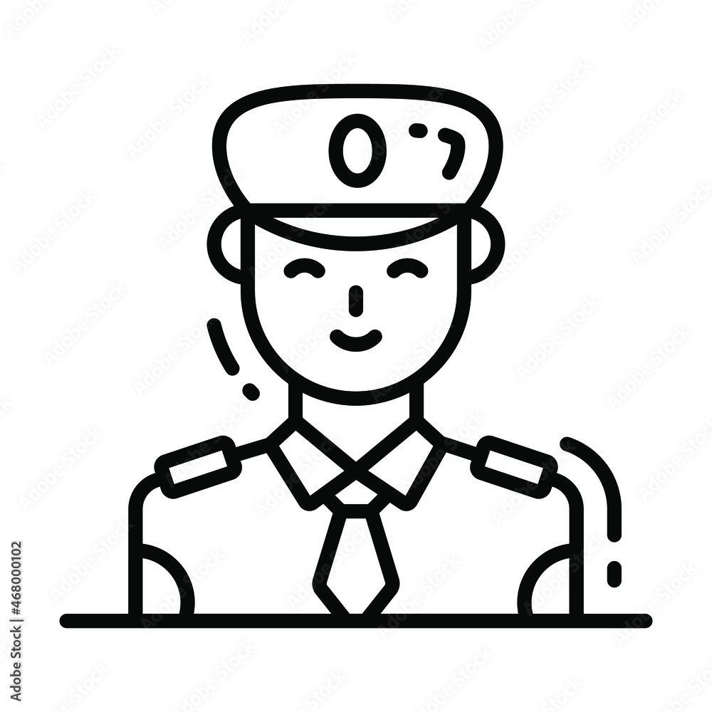 pilot icon, single avatar vector illustration pilot icon, single avatar vector illustration