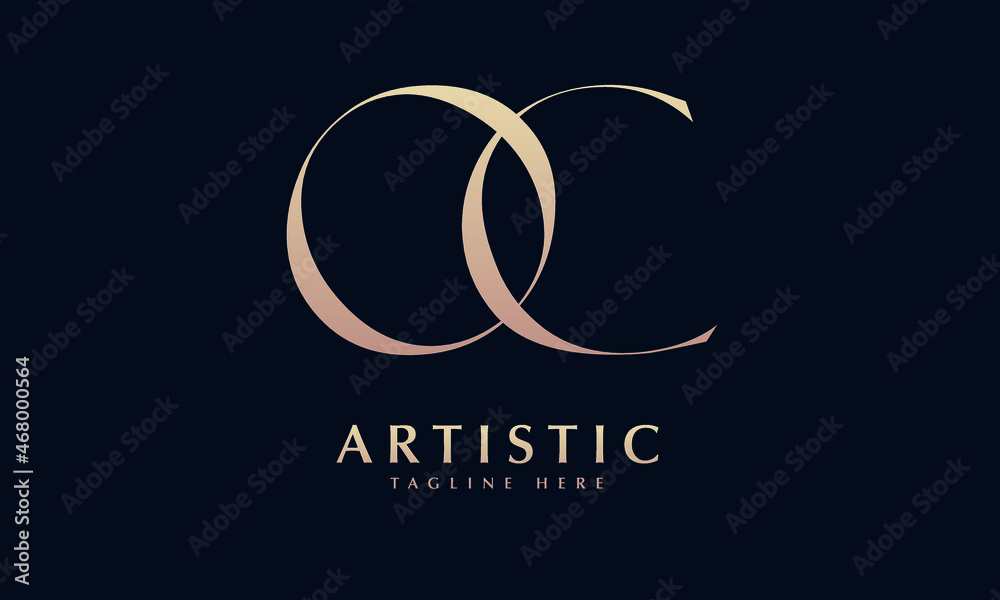 Alphabet OC or CO illustration monogram vector logo template - obrazy, fototapety, plakaty 