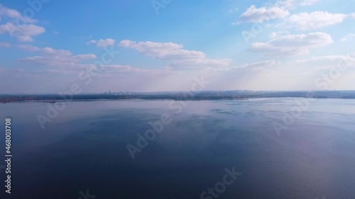 Wallpaper Mural Calm aerial view of blue lake and sky Torontodigital.ca