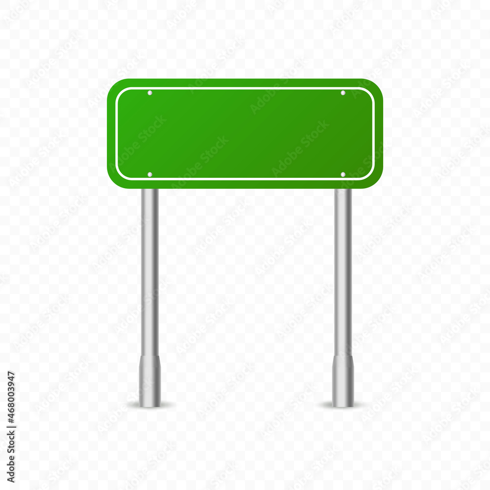 Green traffic sign icon, Highway signboard mockups. Metal pointer isolated on transparent background. Green traffic sign icon, Highway signboard mockups. Metal pointer isolated on transparent background.