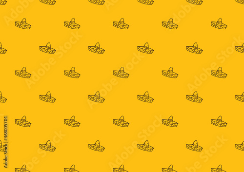 Mexican hat icon vector. Mexican hat pattern wallpaper.