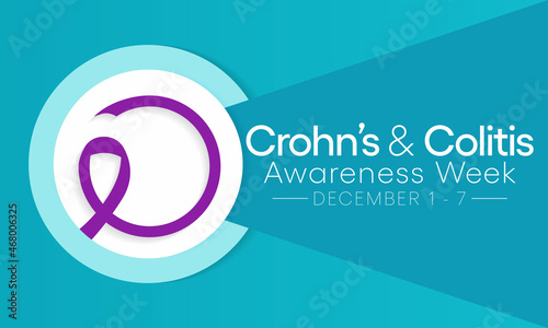 Crohn's and Colitis Awareness Week is observed every year in December, are diseases that inflame the lining of the GI tract and disrupt body's ability to digest food, absorb nutrition. vector art
