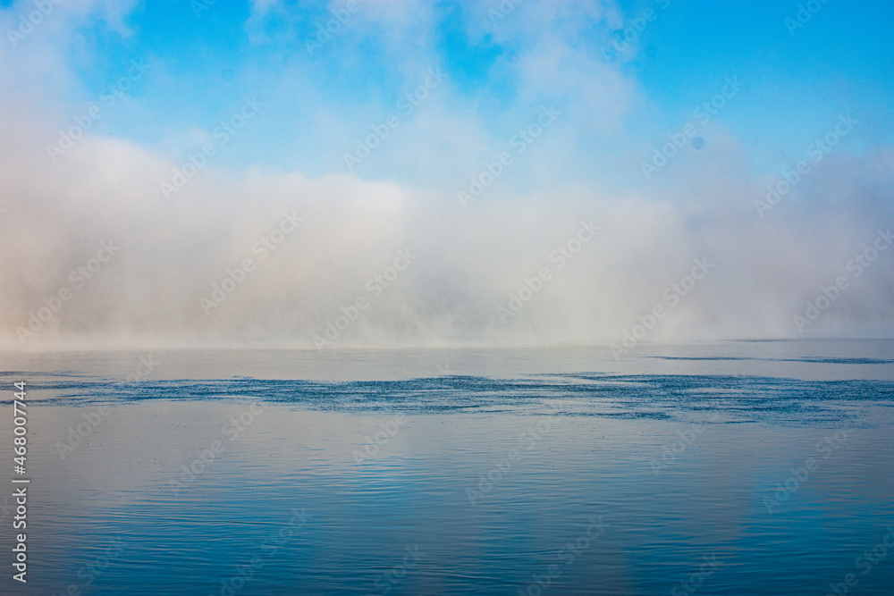 Fototapeta premium mist over the river