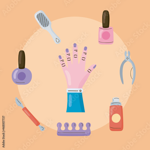 eight manicure items