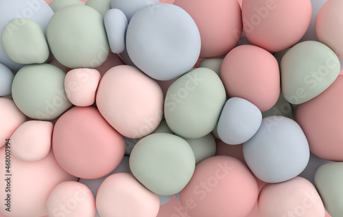 Dynamic abstract 3d rendering background with soft spheres.