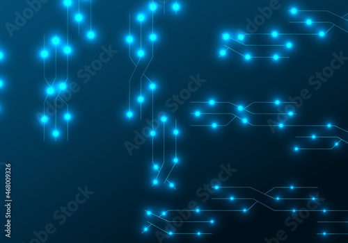 Vector futuristic technology on a dark blue background.