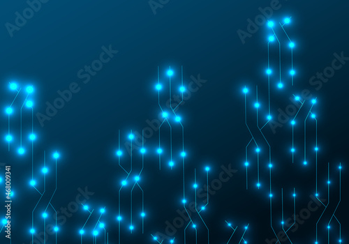 Vector futuristic technology on a dark blue background.