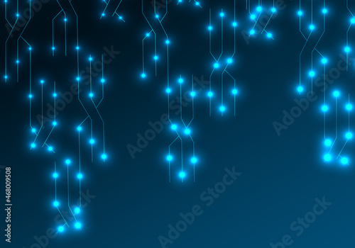 Vector futuristic technology on a dark blue background.