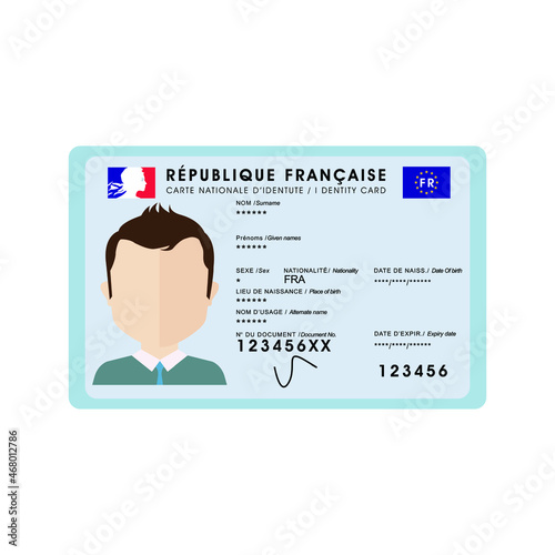 France (french) national identity card vector work white background