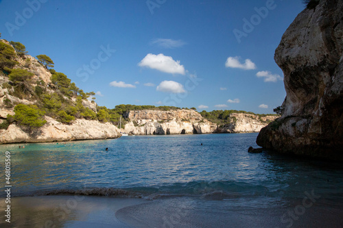 Views of Cala Macarelleta on Menorca Island