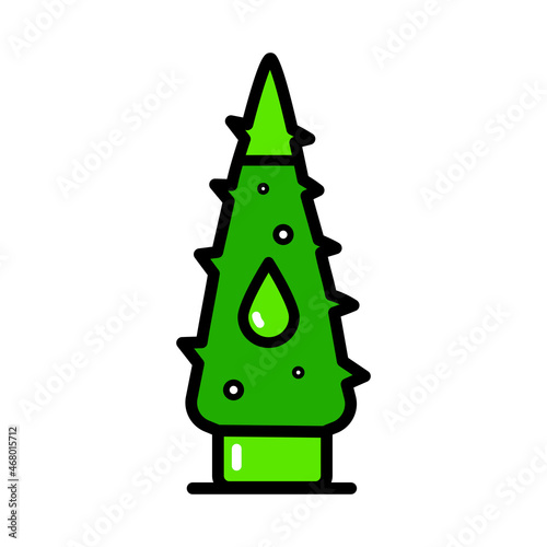 Aloe vera simple color linear icon
