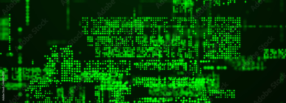 Abstract technology background. Computer matrix. Futuristic cyber background of particles. 3d rendering.
