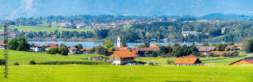 Blick über Riegsee, den gleichnamigen See und Egling in Oberbayern photo