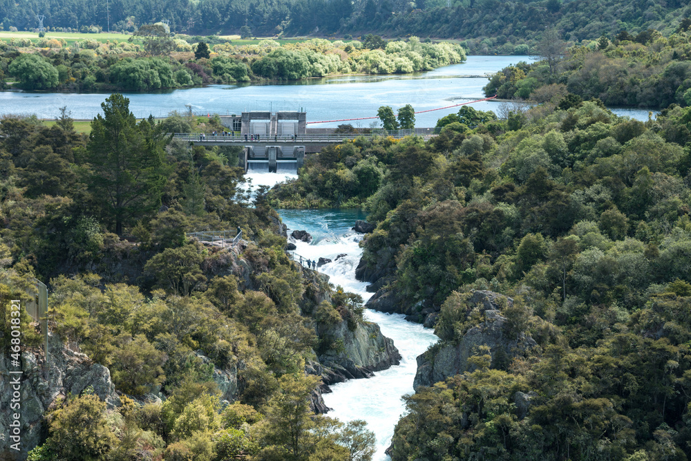 Aratiatia Dam on the Waikato River, New Zealand
