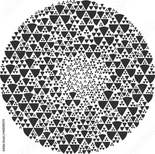 Circle sectors icon centrifugal spheric mosaic. Circle sectors symbols are formed into circle twist mosaic structure. Abstract spheric cluster mosaic is designed from regular circle sectors symbols.