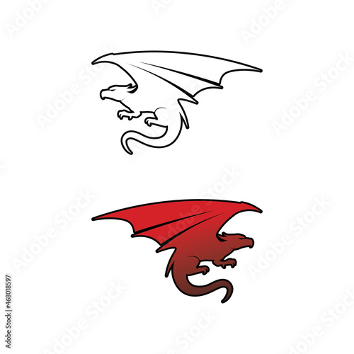 Dragon vector icon illustration