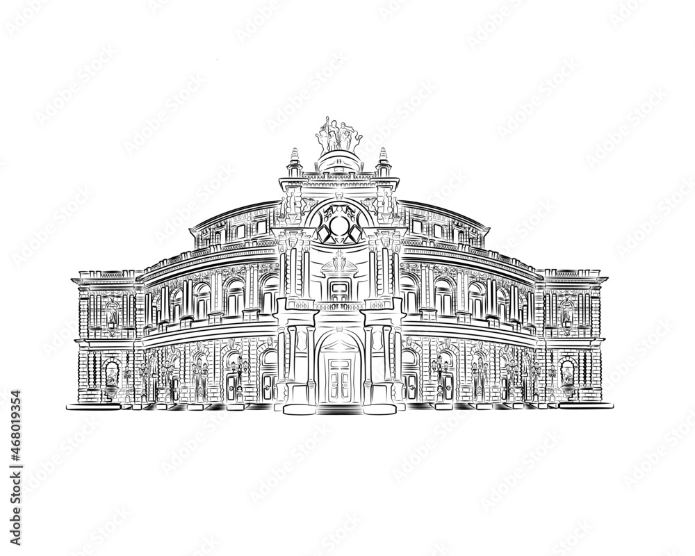 Semperoper frontal detailliert