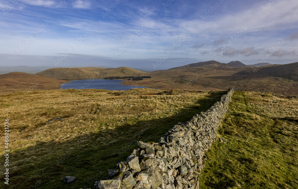 Spelga dam and pass, Mourne and Slieve Croob area of outstanding natural beauty, County Down, Northern Ireland