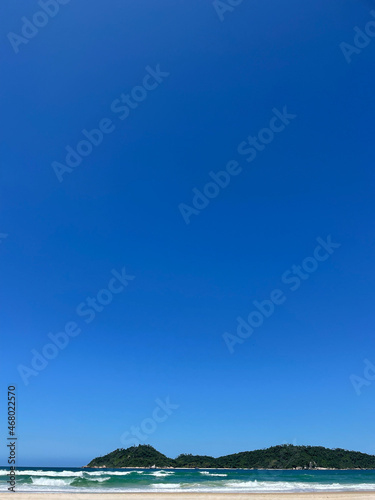 tropical island  sea waves  blue sky and sand  picture to frame